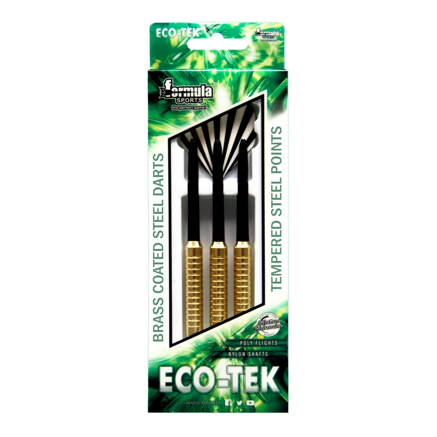 FORMULA SPORTS - ECO-TEK BRASS COATED STEEL DARTS - 20 GRAMS