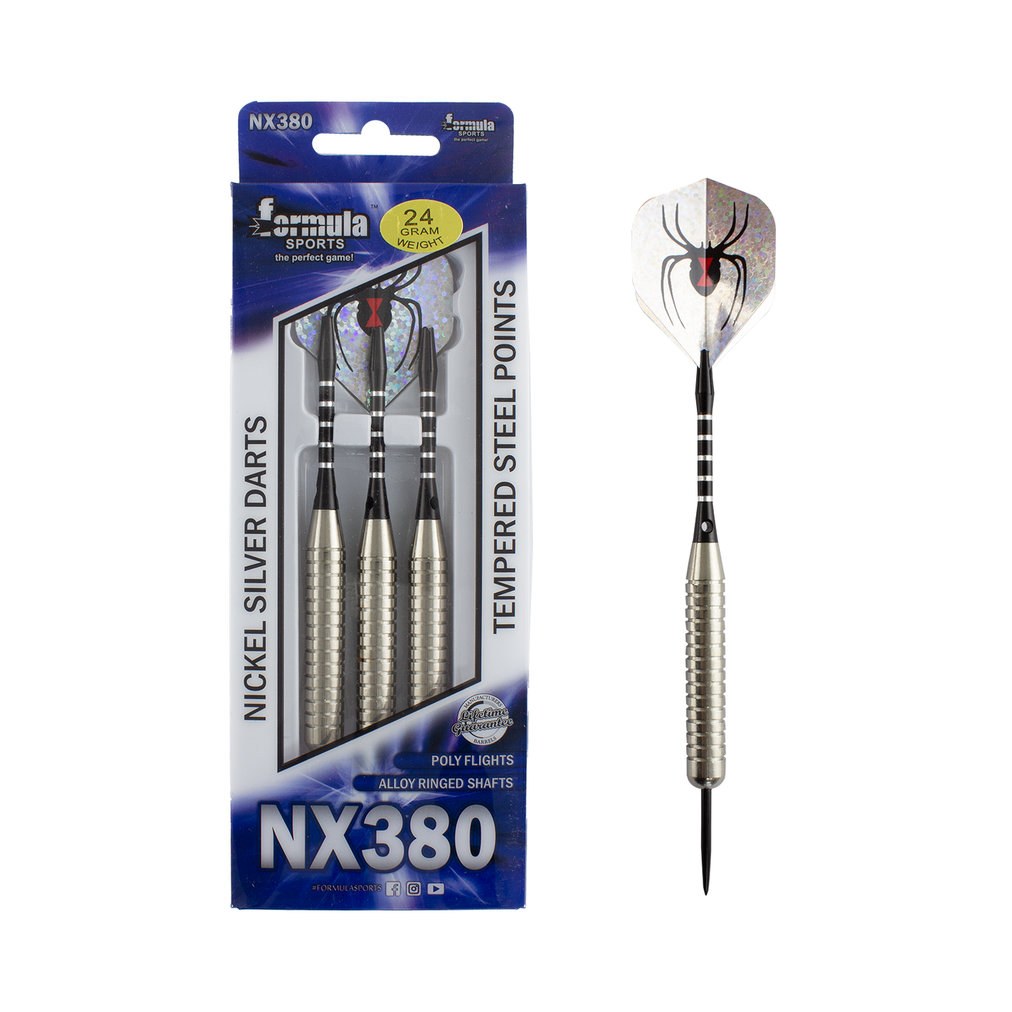 FORMULA SPORTS - NX380 NICKEL SILVER DARTS - 24 GRAMS
