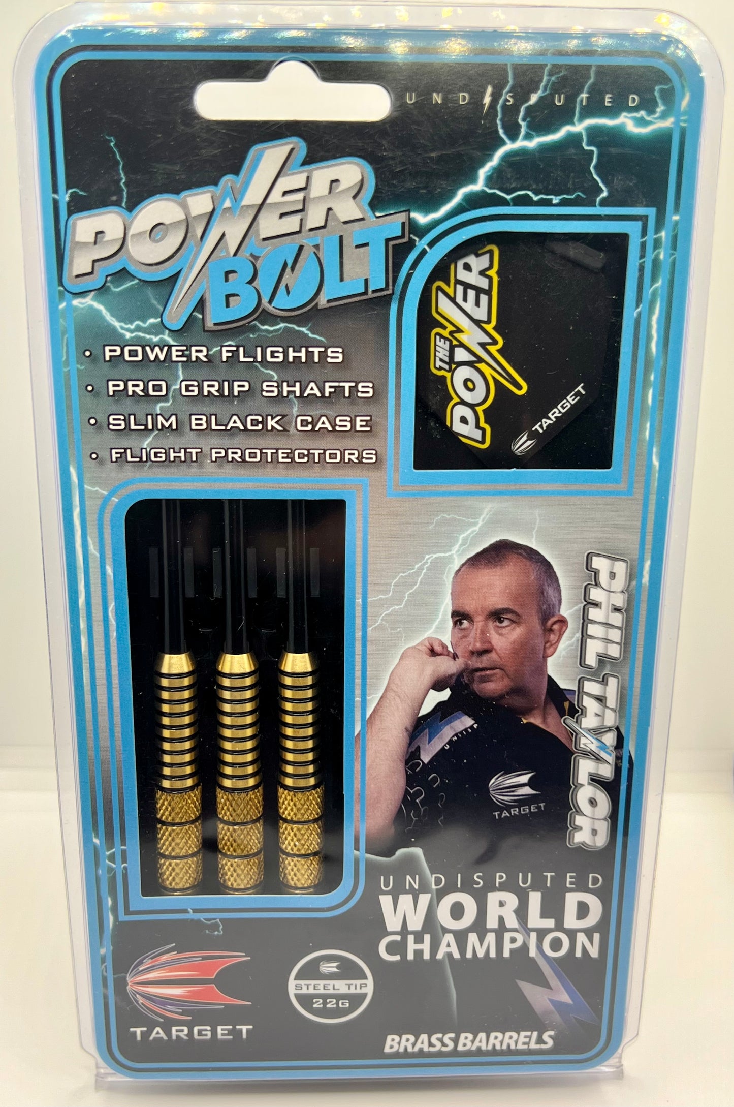 TARGET - PHIL TAYLOR - POWER BOLT BRASS DARTS - 22 GRAMS