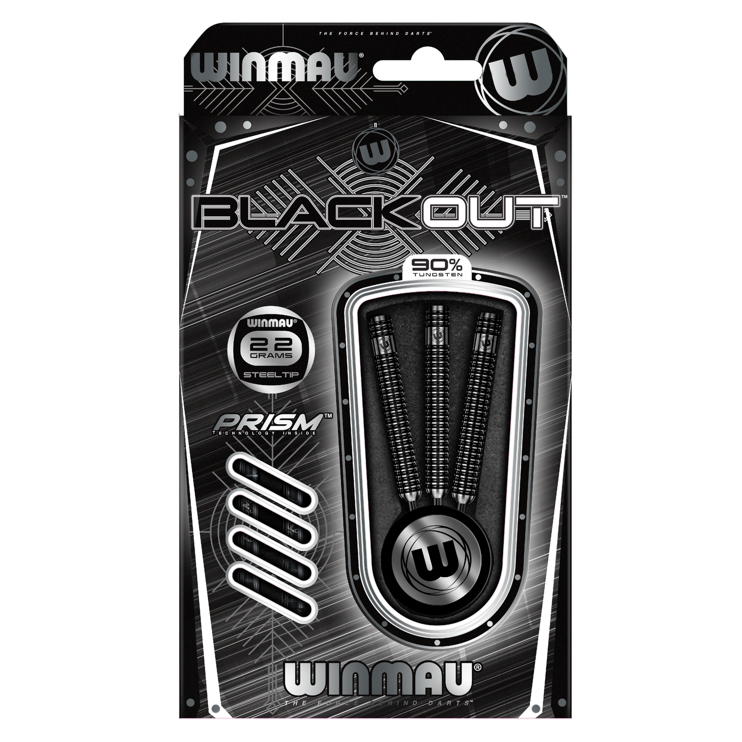 WINMAU - BLACK OUT 90% TUNGSTEN DARTS - 22 GRAMS