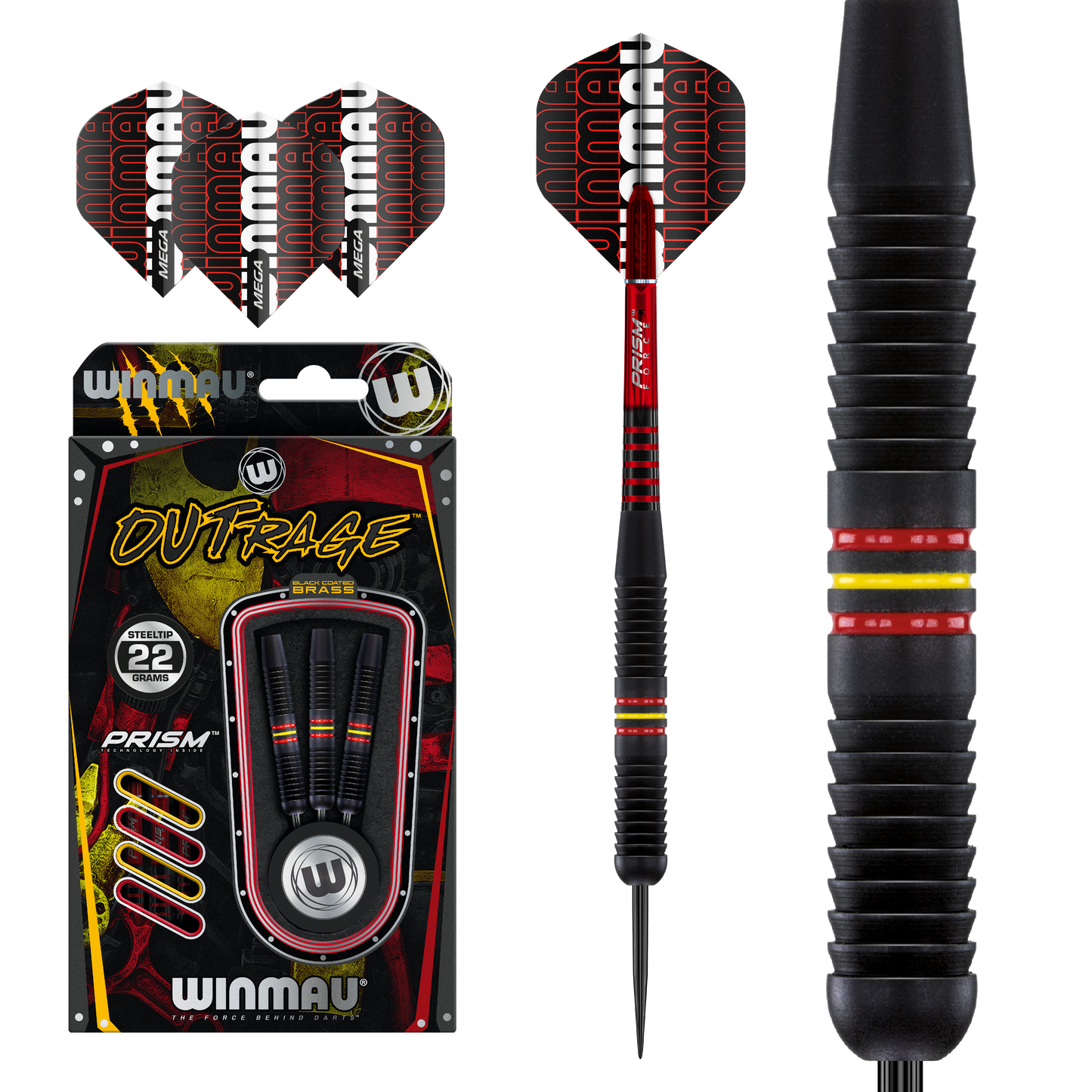 WINMAU - OUTRAGE BRASS DARTS - 22 GRAMS