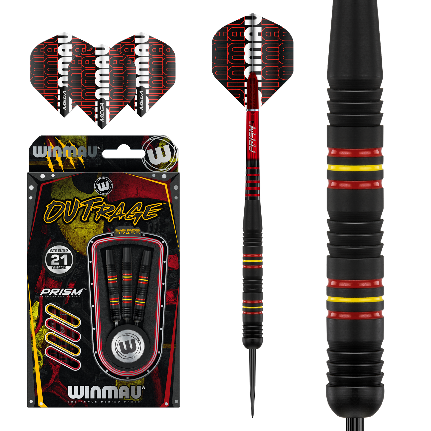 WINMAU - OUTRAGE BRASS DARTS - 21 GRAMS