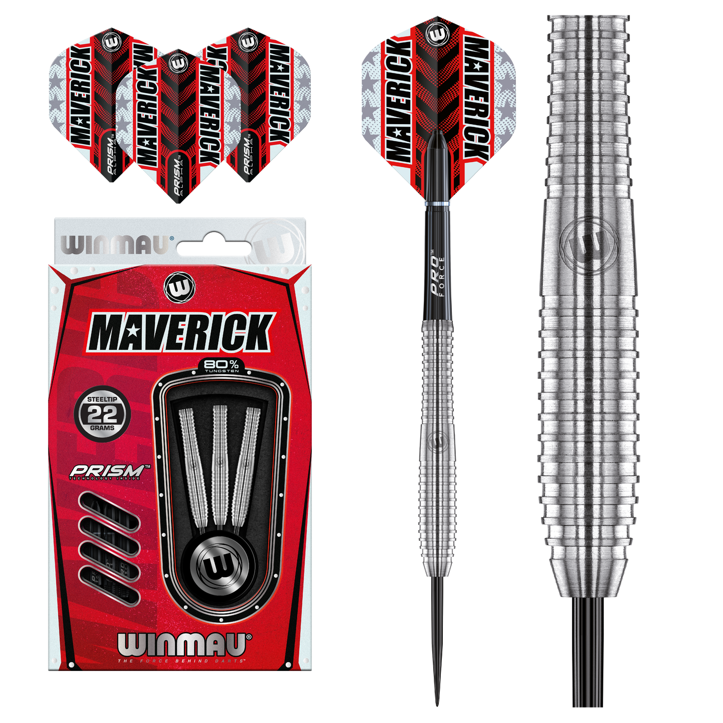WINMAU - MAVERICK 80%TUNGSTEN DARTS - 22 GRAMS