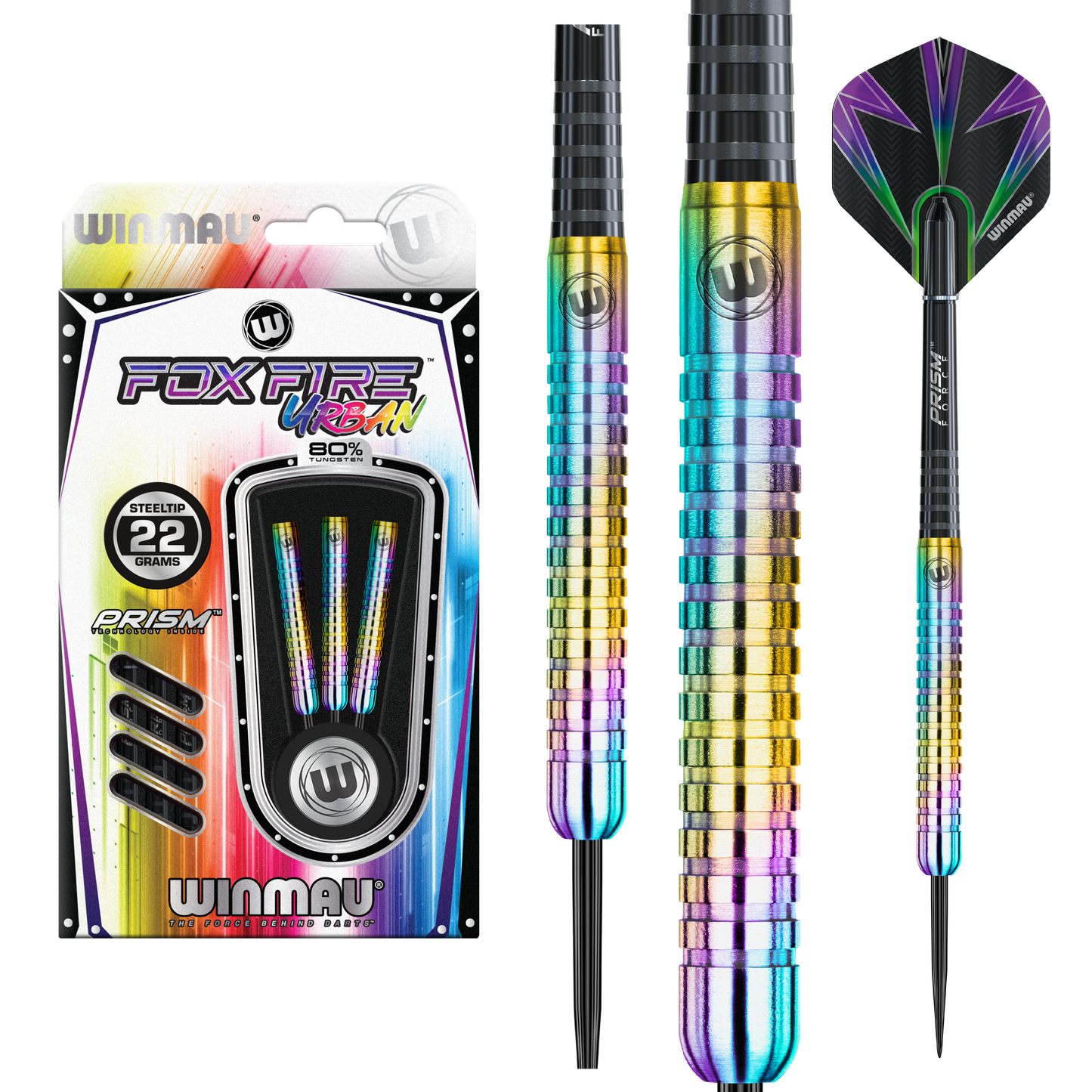 WINMAU - FOXFIRE URBAN 80% TUNGSTEN DARTS - 22 GRAMS