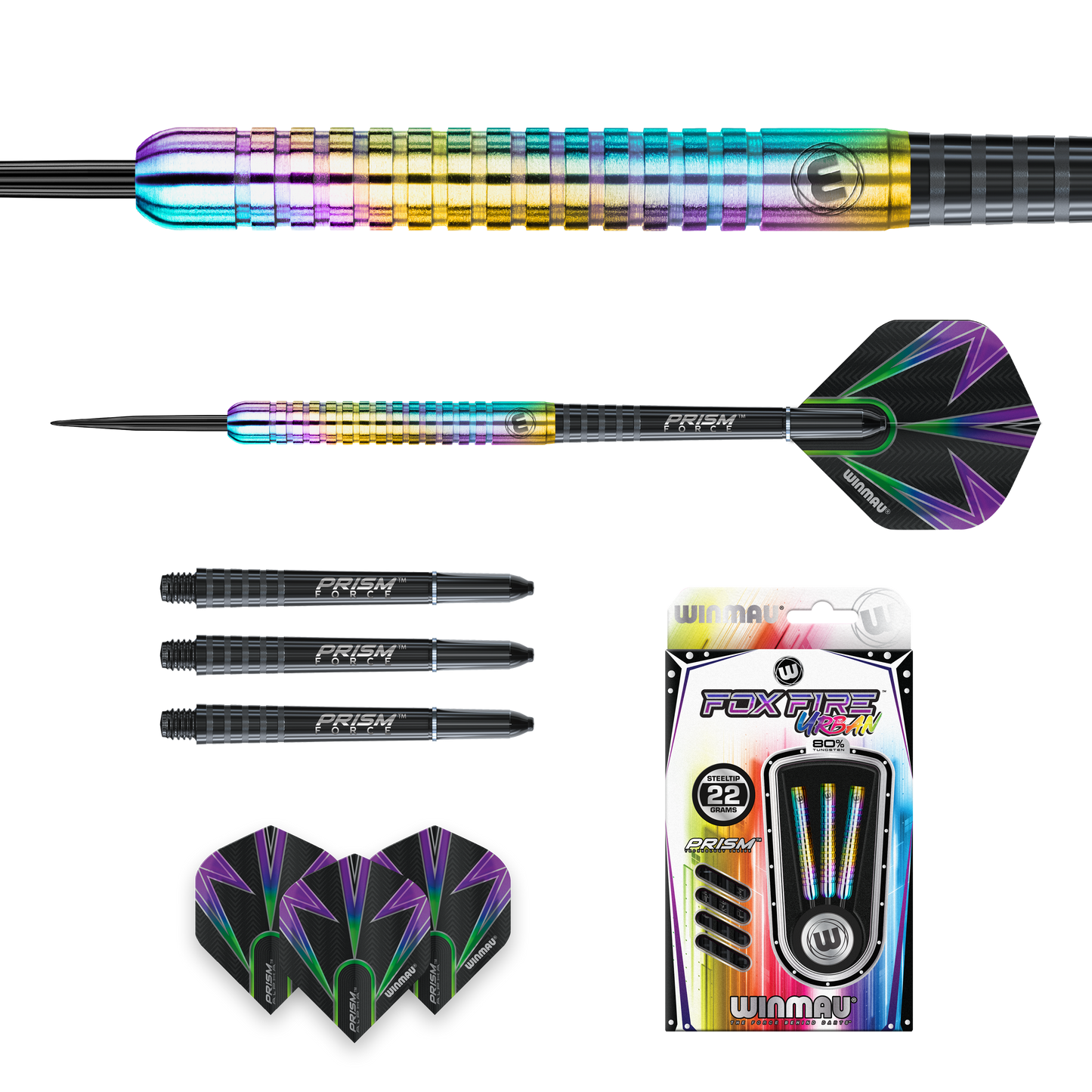 WINMAU - FOXFIRE URBAN 80% TUNGSTEN DARTS - 22 GRAMS
