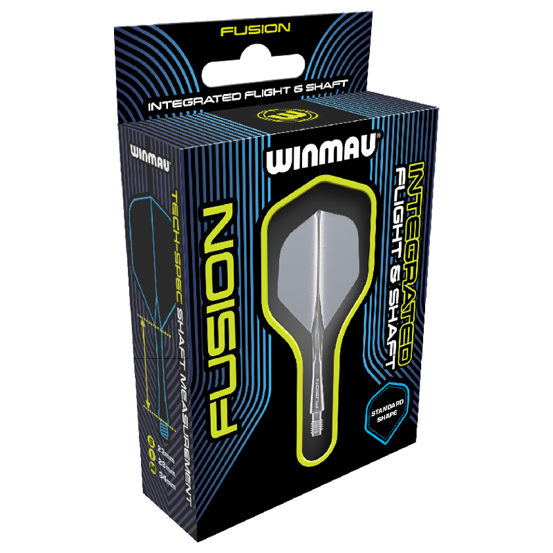 WINMAU - FUSION INTEGRATED FLIGHT & SHAFT - DARK GREY - INTERMEDIATE - 28 MM