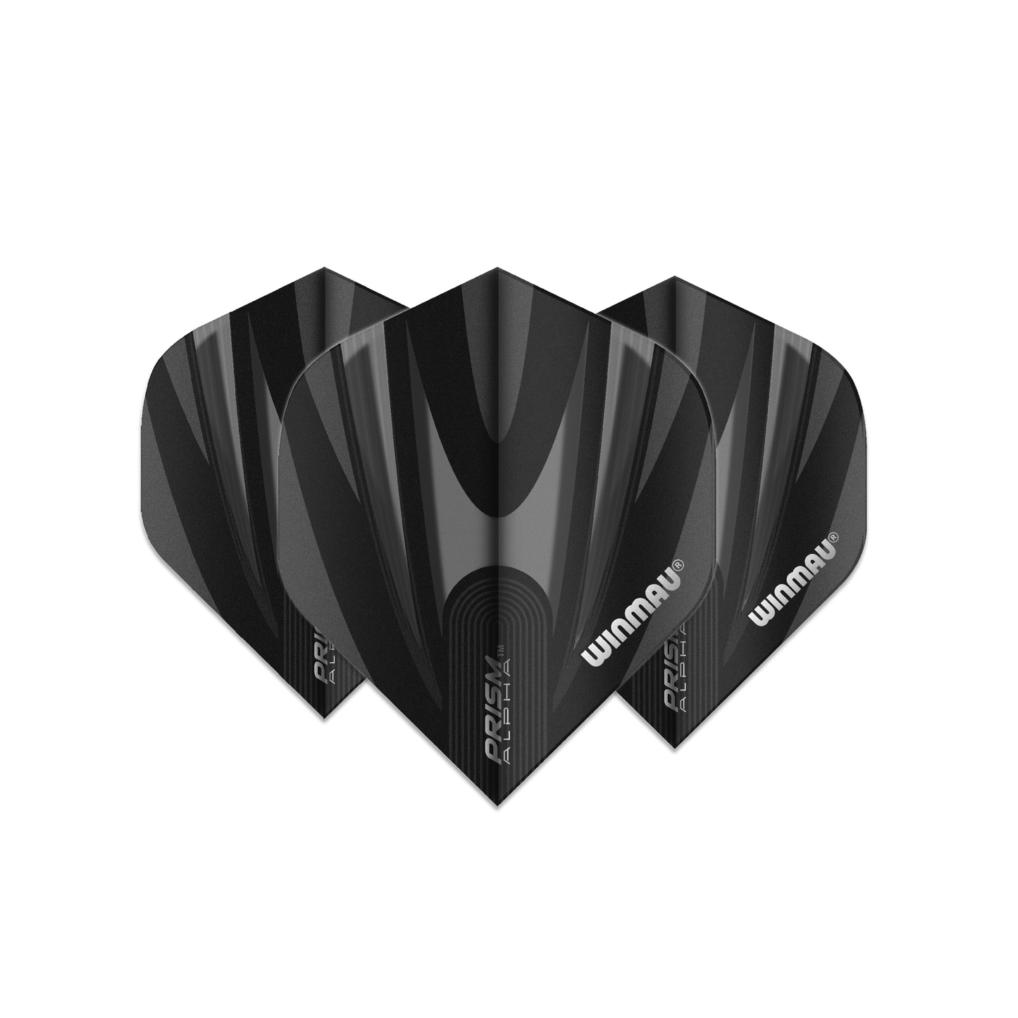 WINMAU - PRISM ALPHA STANDARD FLIGHTS - BLACK & GREY DESIGN - SET OF 3
