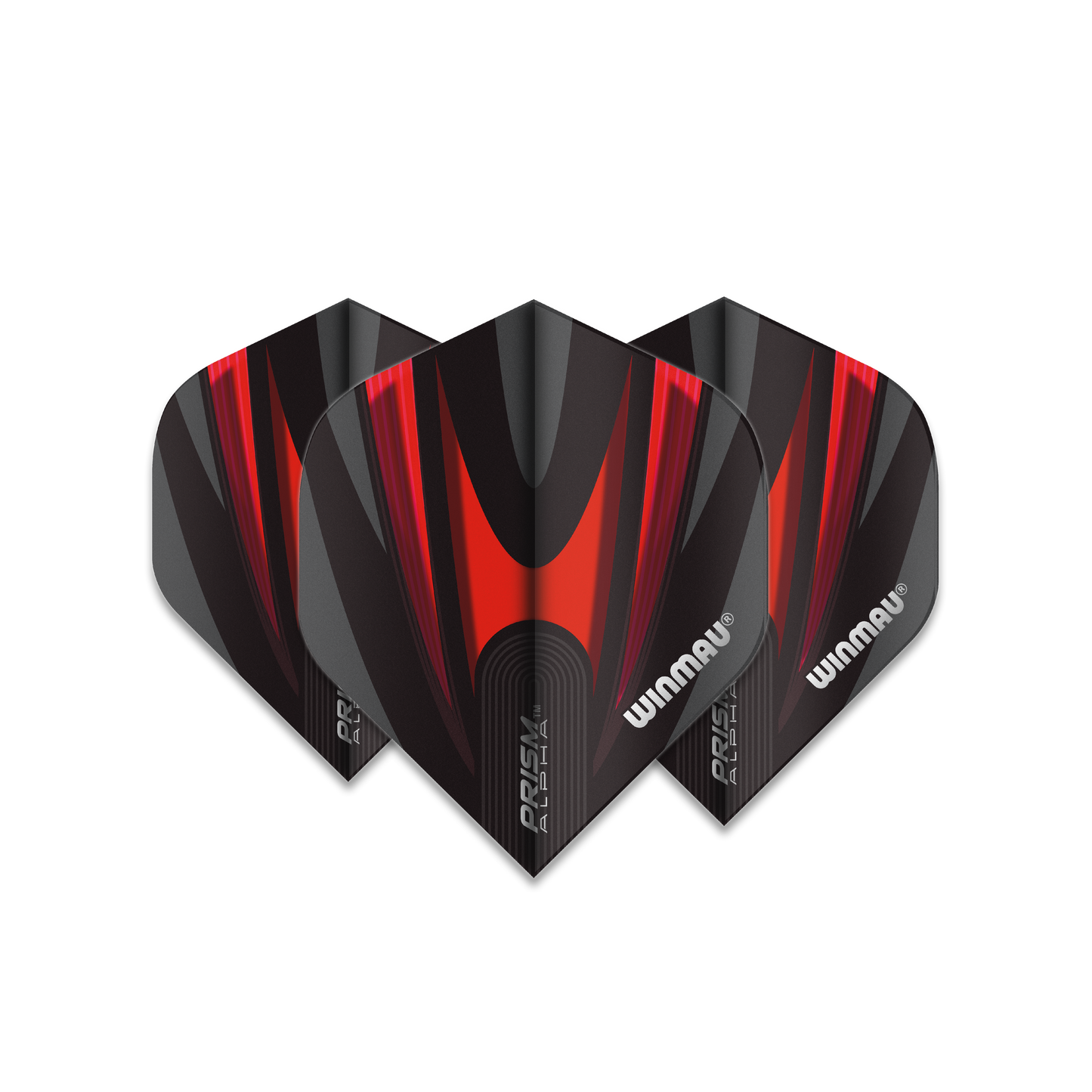 WINMAU - PRISM ALPHA STANDARD FLIGHTS - BLACK & RED DESIGN - SET OF 3