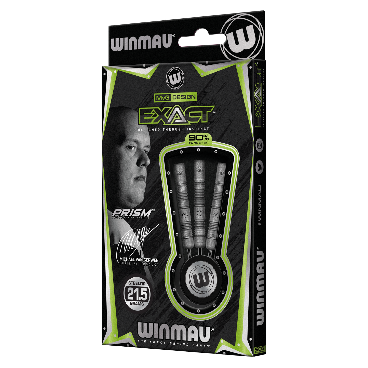 WINMAU - MICHAEL VAN GERWEN - EXACT 90% TUNGSTEN ALLOY DARTS - 21.5 GRAMS