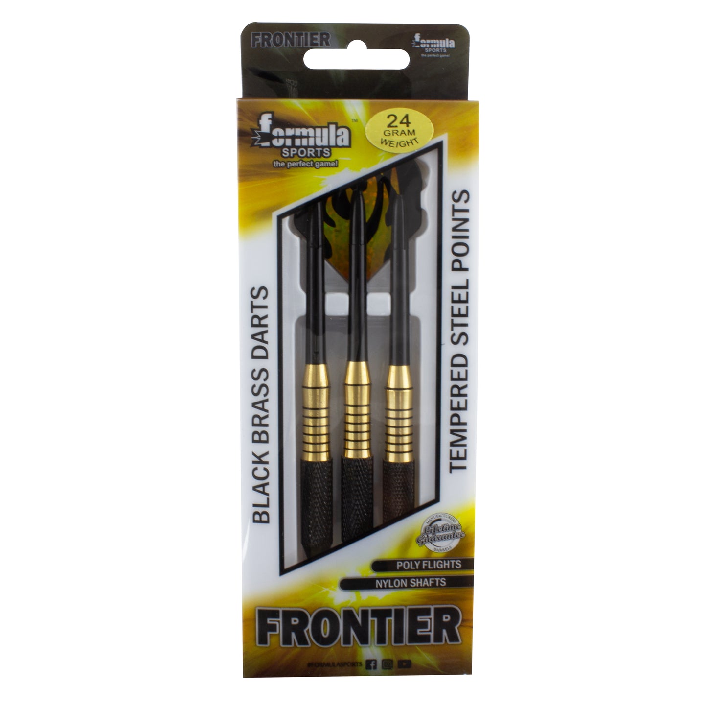 FORMULA SPORTS - FRONTIER BLACK BRASS DARTS - 24 GRAMS