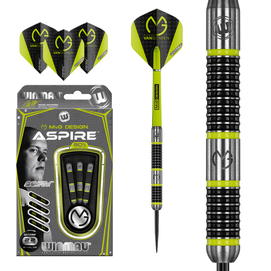 WINMAU - MICHAEL VAN GERWEN - ASPIRE 80% TUNGSTEN DARTS - 22 GRAMS