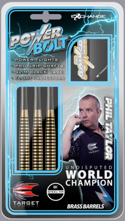 TARGET - PHIL TAYLOR - POWER BOLT BRASS DARTS - 24 GRAMS