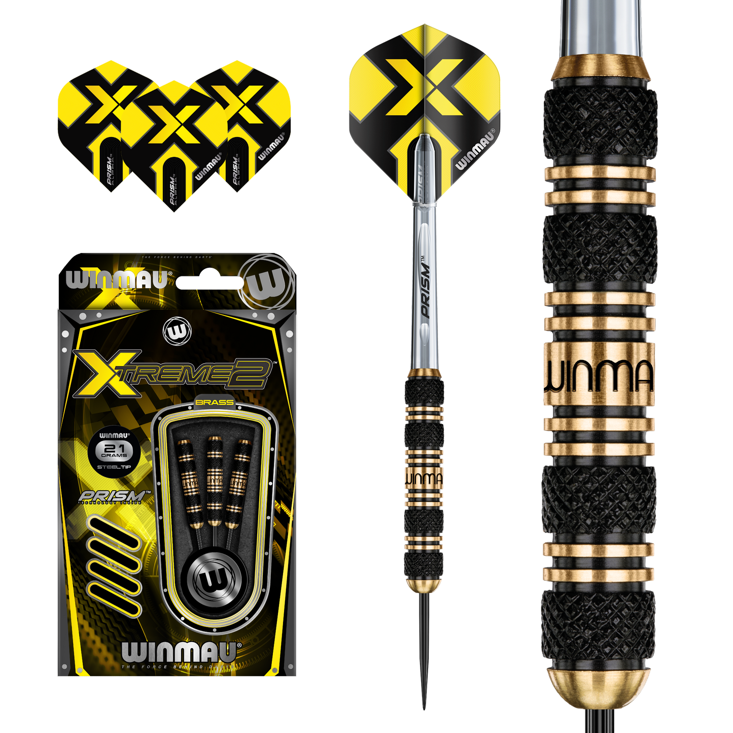WINMAU - EXTREME BRASS "2" DARTS - 21 GRAMS