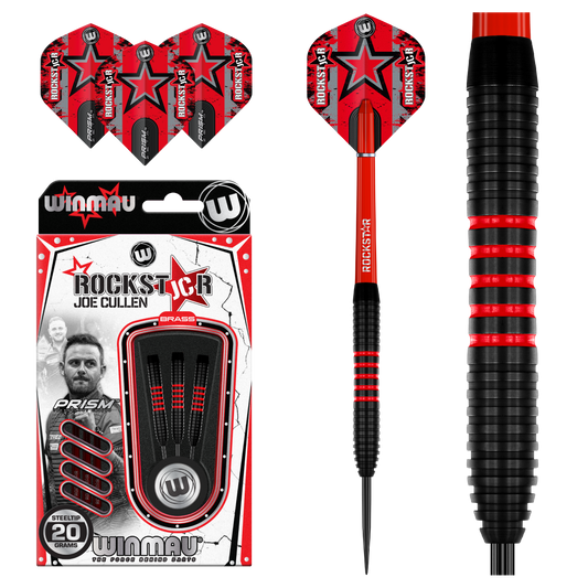 WINMAU - JOE CULLEN BRASS DARTS - BLACK COATED - 20 GRAMS