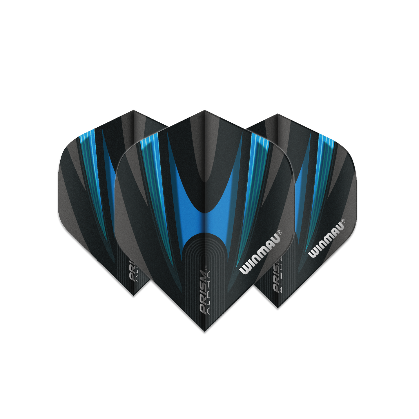 WINMAU - PRISM ALPHA STANDARD FLIGHTS - BLUE & BLACK DESIGN - SET OF 3
